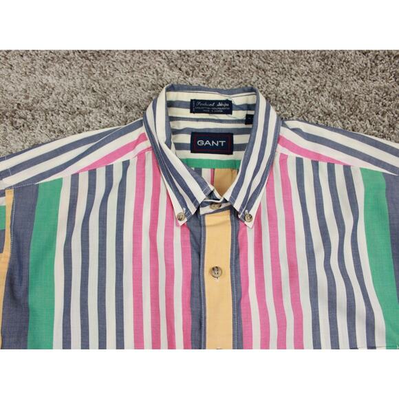 Gant Shirt Men Extra Large Multicolor Foxhunt Stripe Dress Casual Colorful - Picture 2 of 6